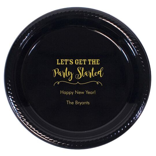 Personalized Let's Get the Party Started Plastic Plates